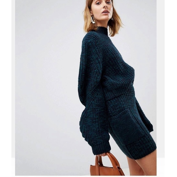 Asos set knit cropped sweater skirt cargo pockets - Picture 2 of 12
